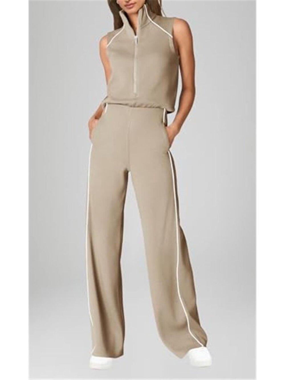 Women's Summer Jumpsuit Dressy Casual Romper with Pockets - Picture 4 of 4